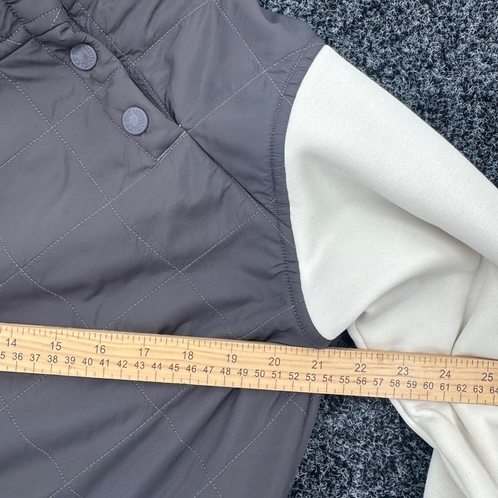 The North Face Womens Mountain Sweatshirt Quilted Pullover Grey Cream Medium - Picture 7 of 8